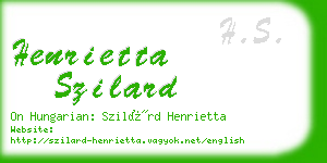 henrietta szilard business card